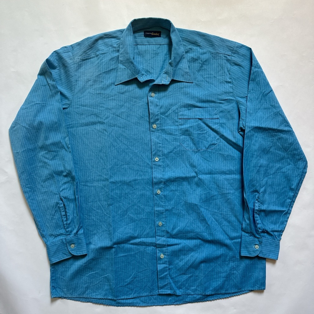 Vintage lightweight blue pinstripe button up shirt